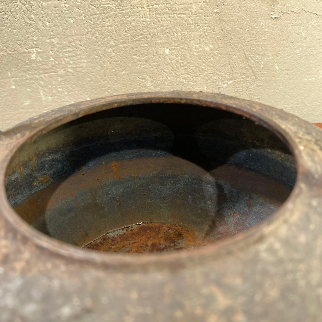 時代物 鉄瓶 梅柄 彫刻 鋳物 南部鉄器 骨董品 急須 古美術品