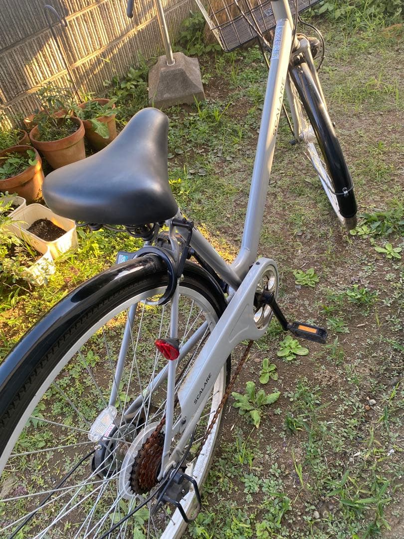 シティサイクル グレー バスケット付き