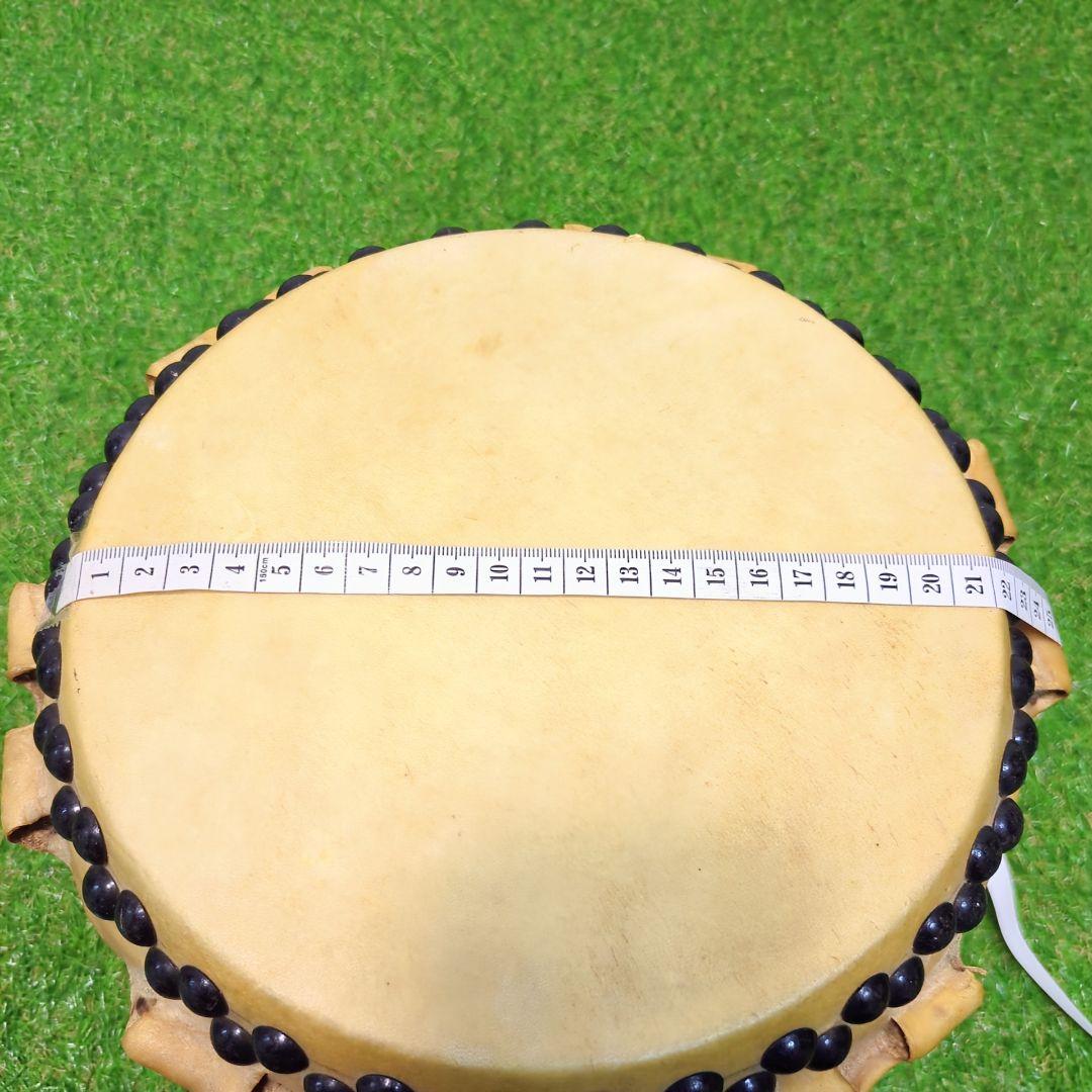 【高級】和太鼓　欅　くり抜き胴　ミニ太鼓　二本松田中太鼓店　耳付