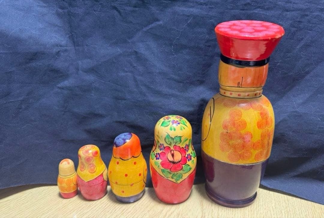 レア‼️ソビエト　ノリンクス社　親子マトリョーシカ5組　長期保存、現状