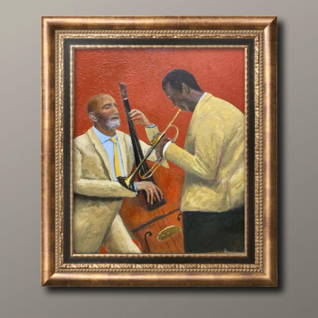 ジャズミュージシャン F10 油彩画 人物画 アート