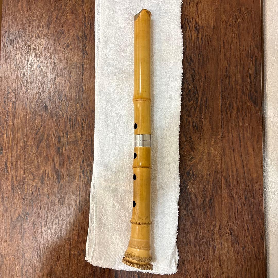 尺八 竹治刻印2ヶ所　 竹製　琴古流　約45.5cm