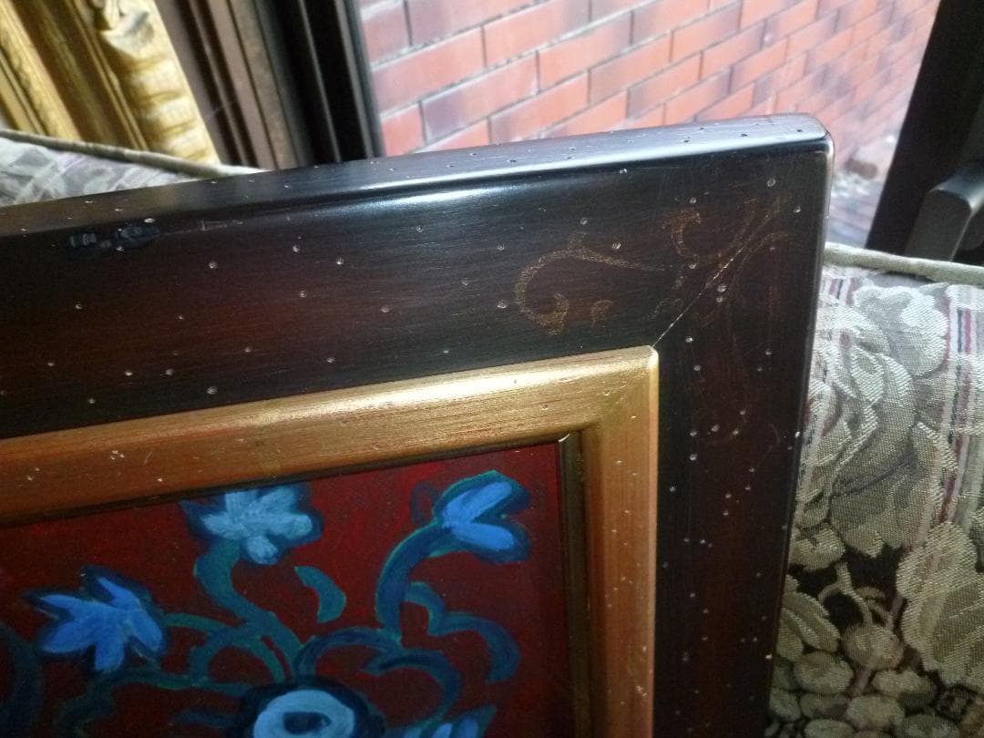 油彩肉筆絵画　作者不明　表にサイン