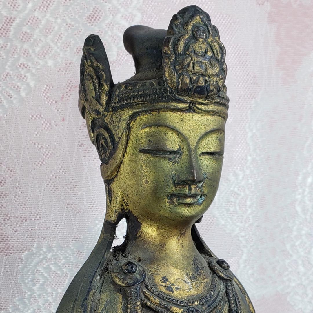 【百済仏】◆百済金銅観音菩薩立像 高:37cm 仏像◆検）高麗仏 新羅仏 白鳳仏