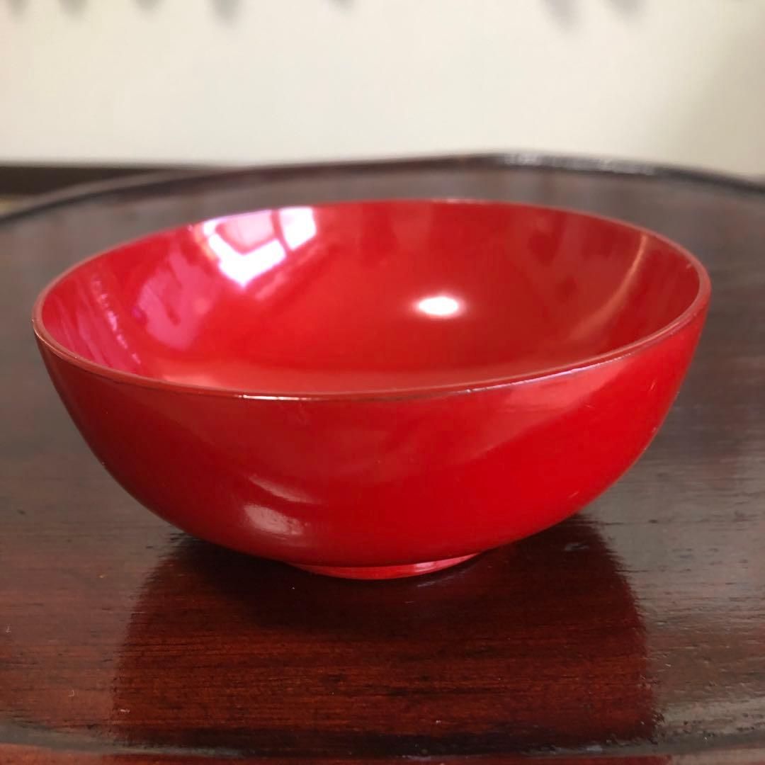 四つ組椀　漆椀4客セット　漆器　朱椀　昔椀　浄法寺塗　天然木　アンティーク