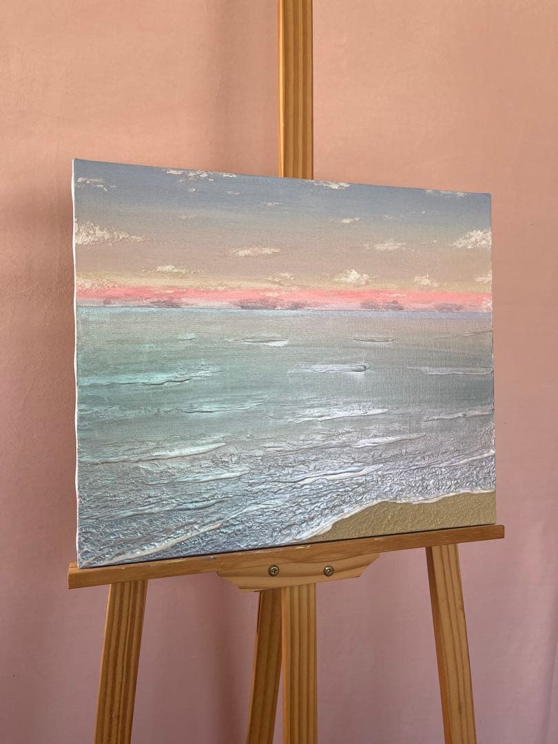 海の風景 テクスチャーアート 海の絵 海 海アート 癒し 風景　原画