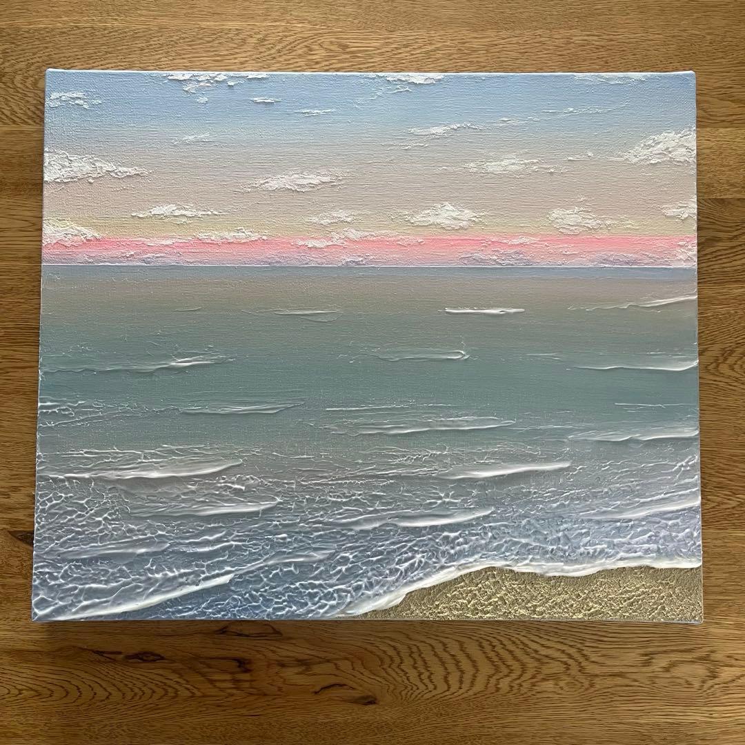 海の風景 テクスチャーアート 海の絵 海 海アート 癒し 風景　原画