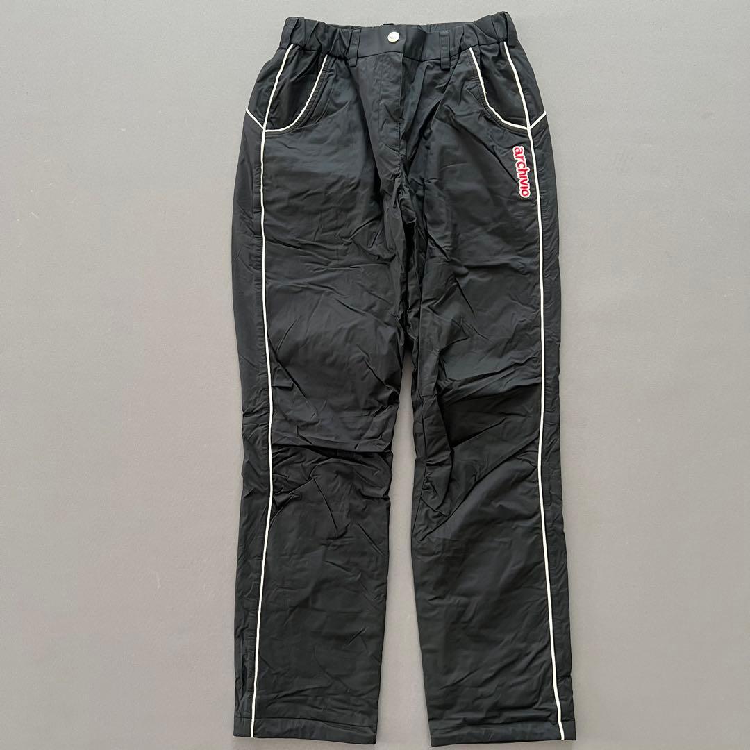 archivio アルチビオ　ナイロンパンツ　蓄熱　防風　防寒　レディース　黒