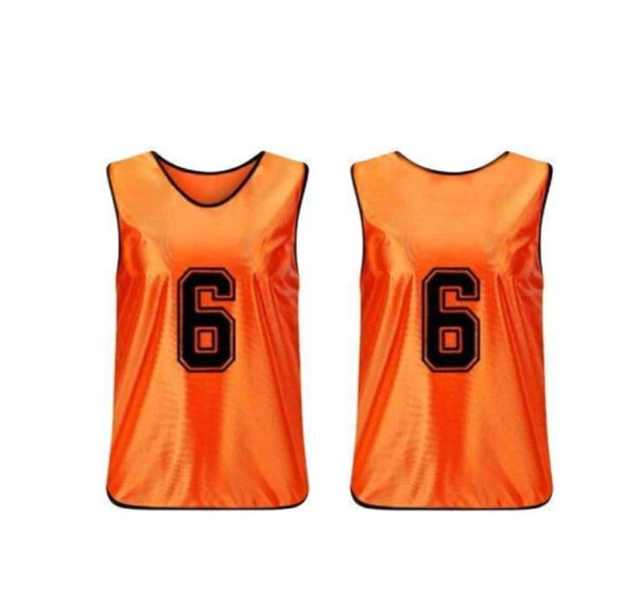 ゼッケン ビブス ブルー20枚オレンジ20枚セット 大人用 1-20 番号入り