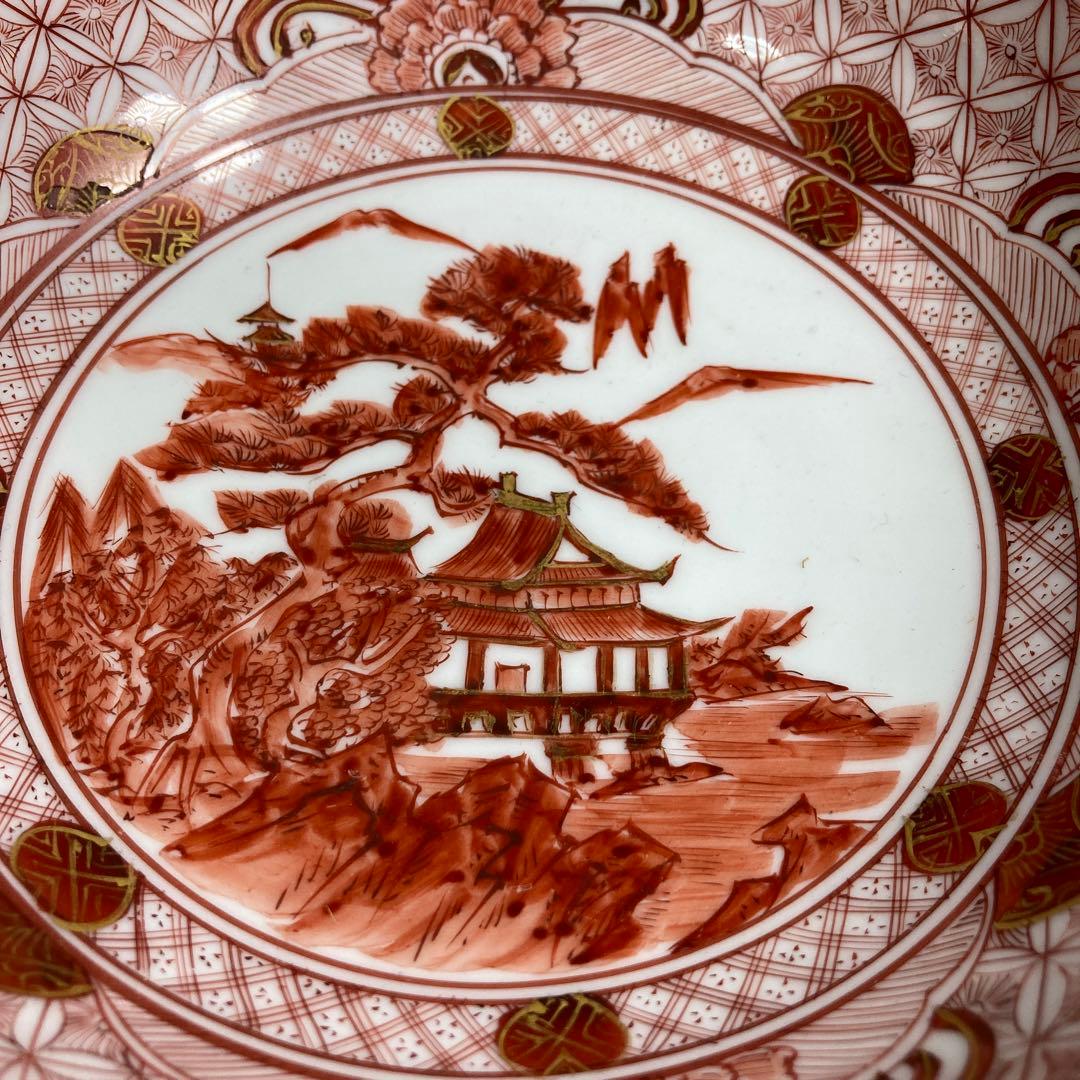 【九谷飯田屋】九谷焼の伝統　日本名窯　角福印　九谷飯田屋　四方割地紋山水見込　鉢