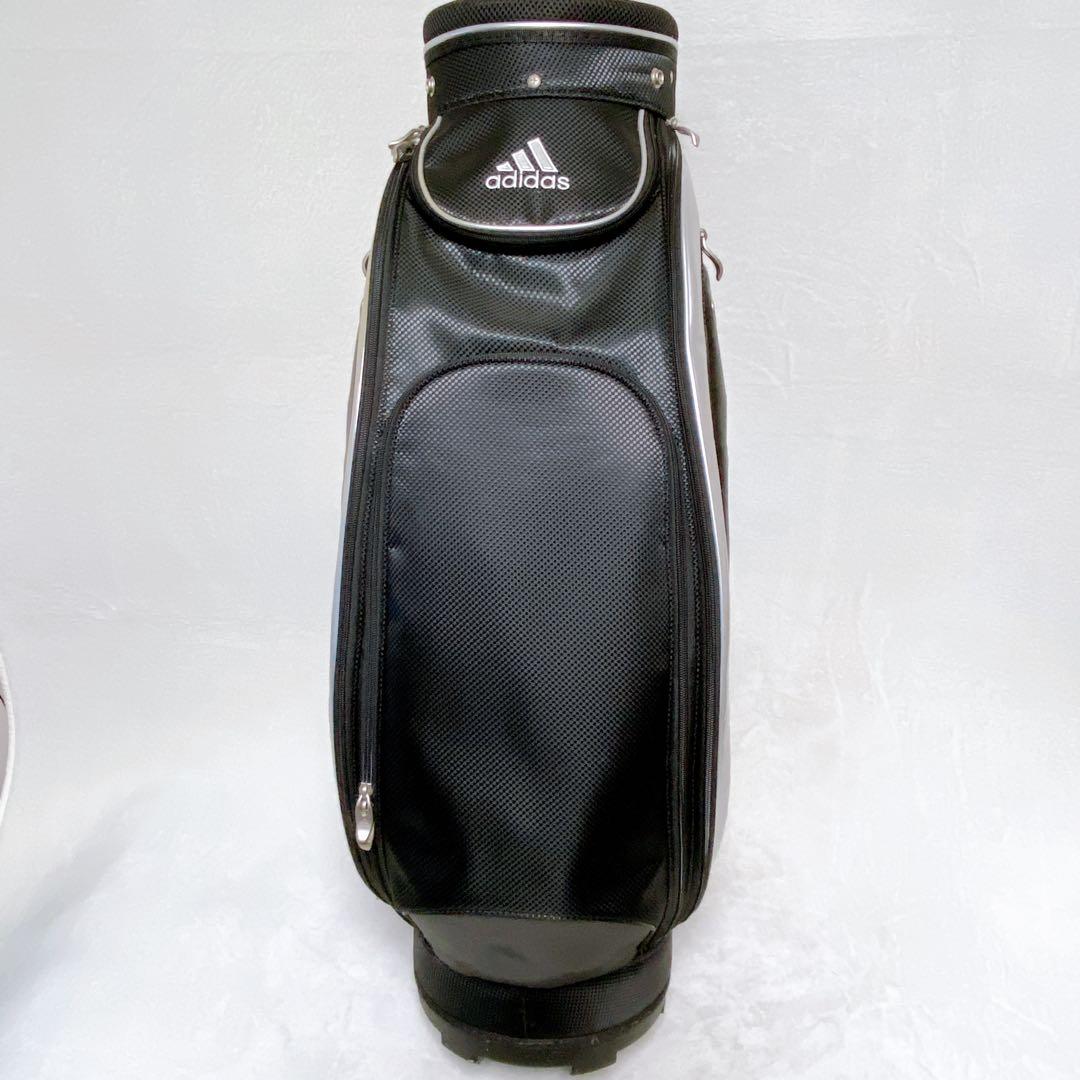 adidas アディダス　キャディバッグ　ブラック　黒　9型　ネームプレート付き