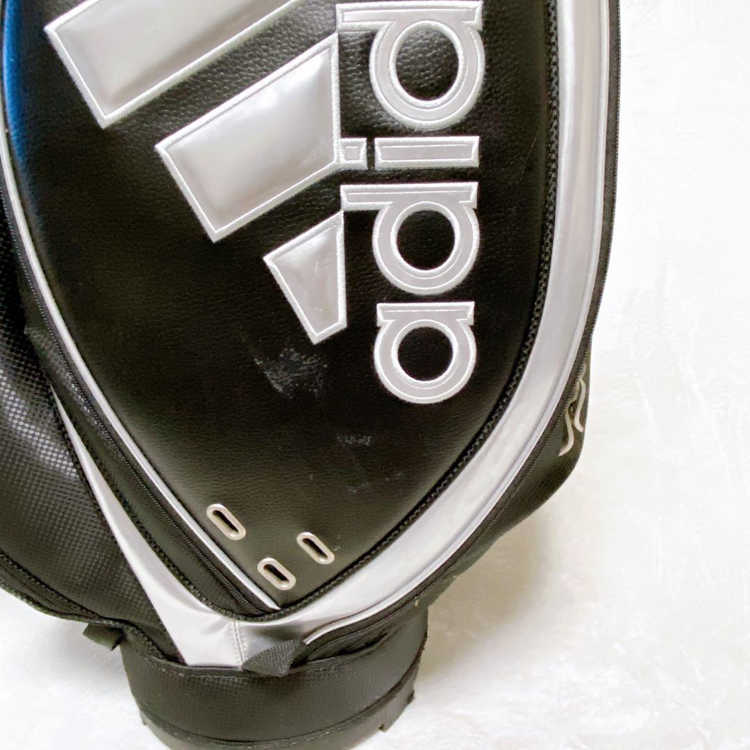 adidas アディダス　キャディバッグ　ブラック　黒　9型　ネームプレート付き