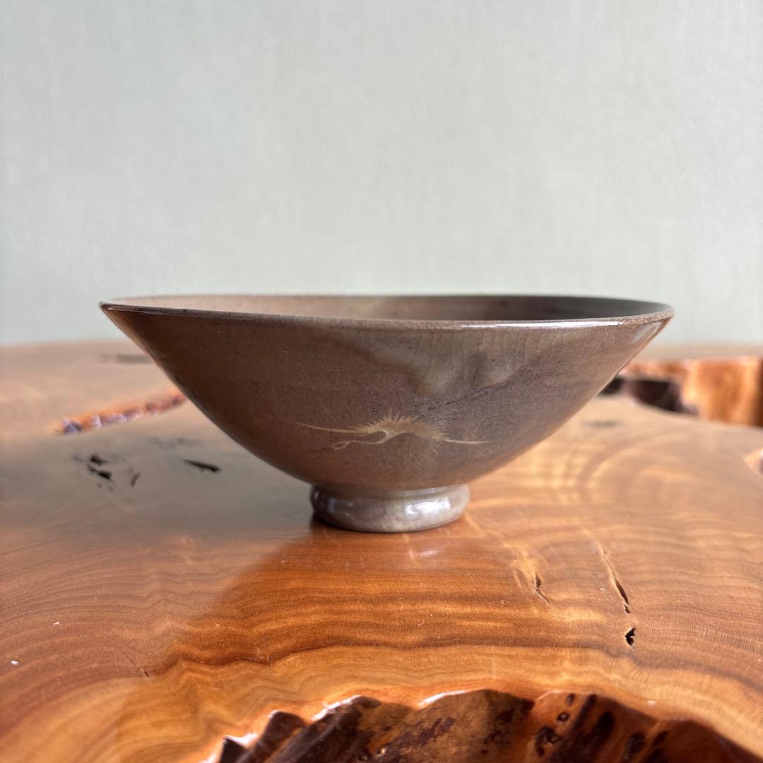 韓国人間文化財 池順鐸 高麗茶碗 平茶碗 抹茶碗 茶道具 共箱(166)