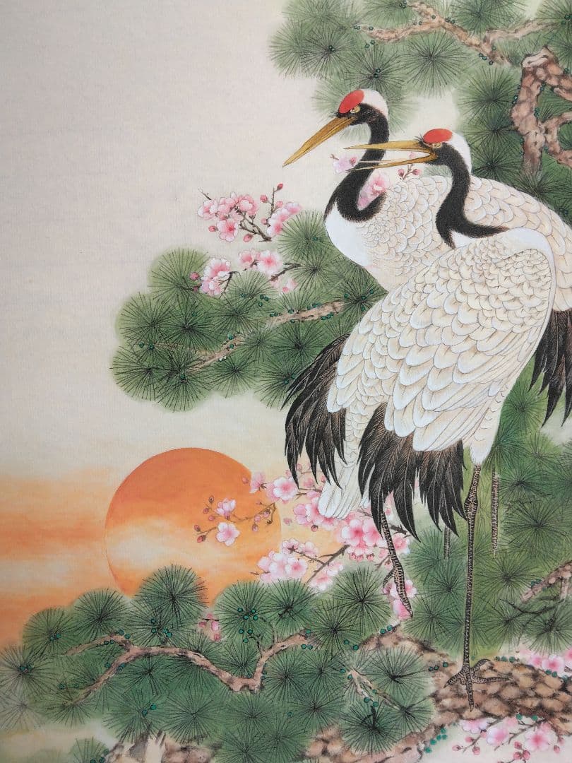 松鶴長春　水墨画