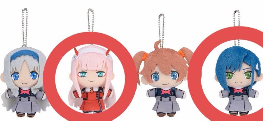 【希少品】ダーリンインザフランキス マスコット ぬいぐるみ ゼロツー/イチゴ