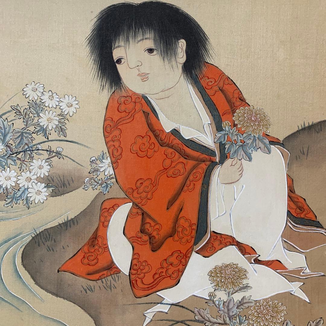 絵画　日本画　肉筆　小林古径『童子』絹本画