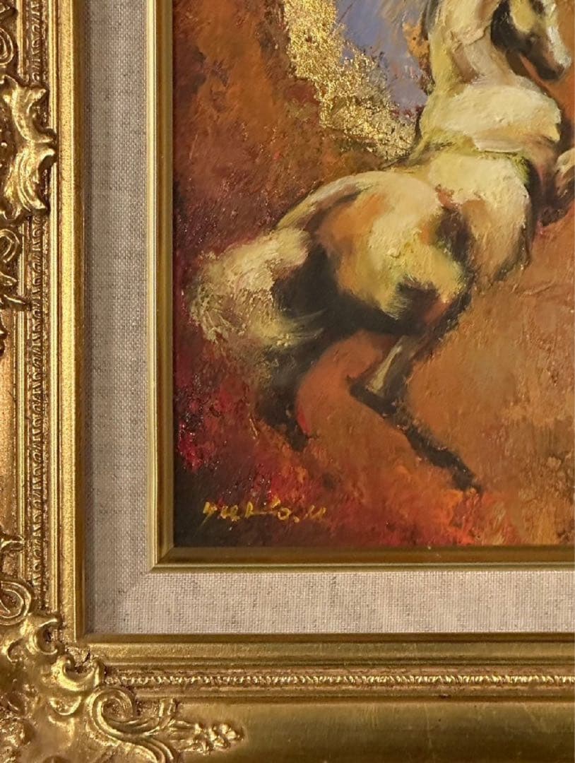 ⭐️【僕はラッコ】三浦　裕子 作『 覇 』油絵 馬　原画　定価20万