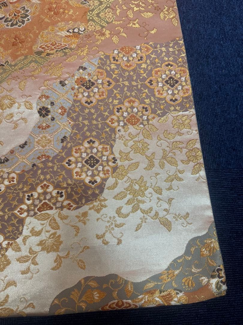 2658袋帯 古代彫金紋 西陣織 金糸　高級上質上品　約440cm 未使用