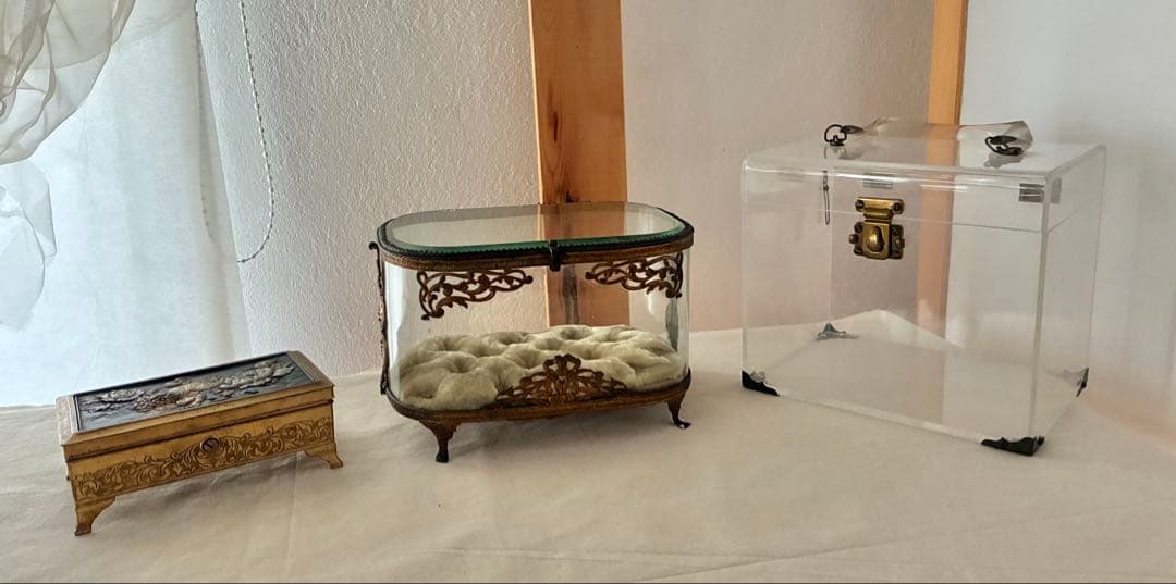 ジュエリーケース　ガラス　アンティーク