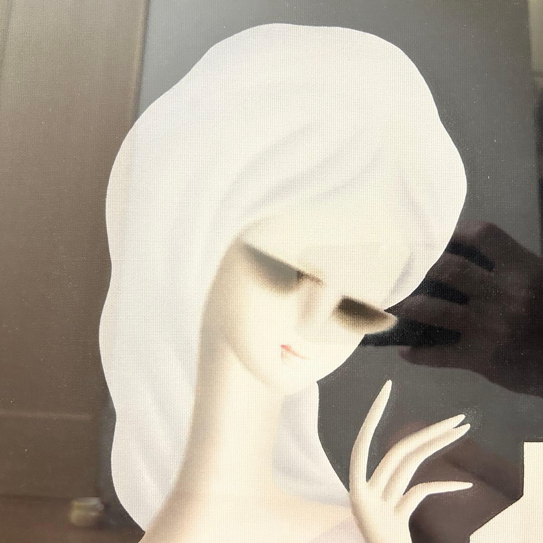 久下塚青蘭 油絵 女性 城 美術品 絵 アート レア 高級 東郷青児 ビンテージ