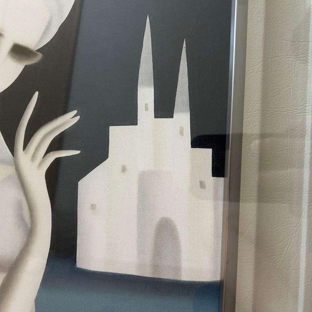 久下塚青蘭 油絵 女性 城 美術品 絵 アート レア 高級 東郷青児 ビンテージ