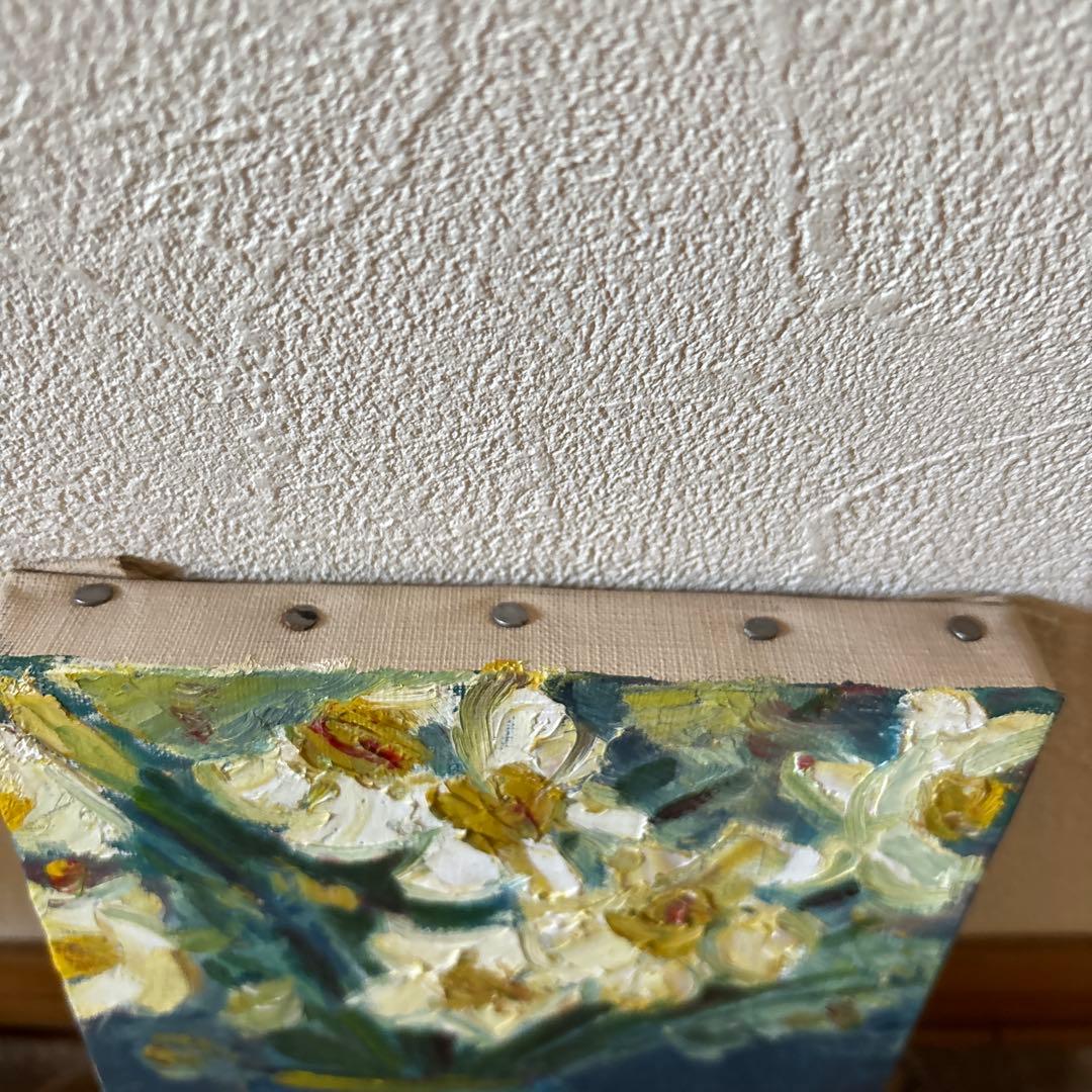 小山種三郎 油彩画 水仙 花瓶の花 1983年