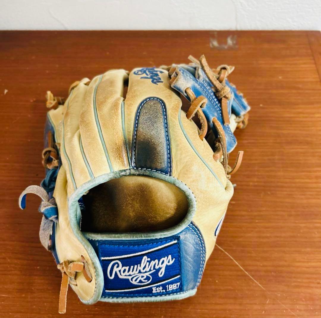 Rawlings 軟式用グローブ ベージュ/青