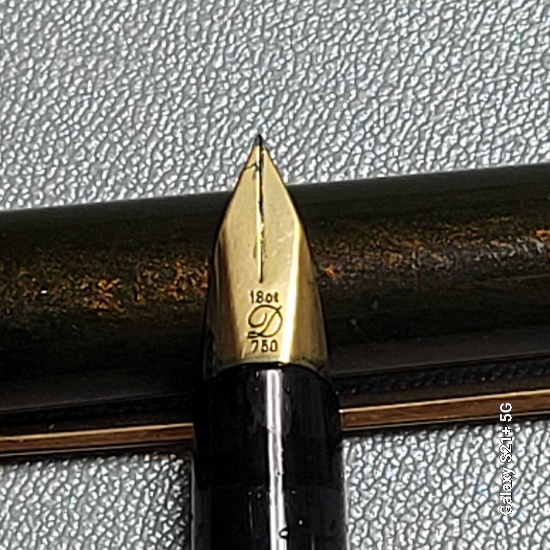 S.T.Dupont デュポン 万年筆 SILVER ペン先18金 筆記未確認