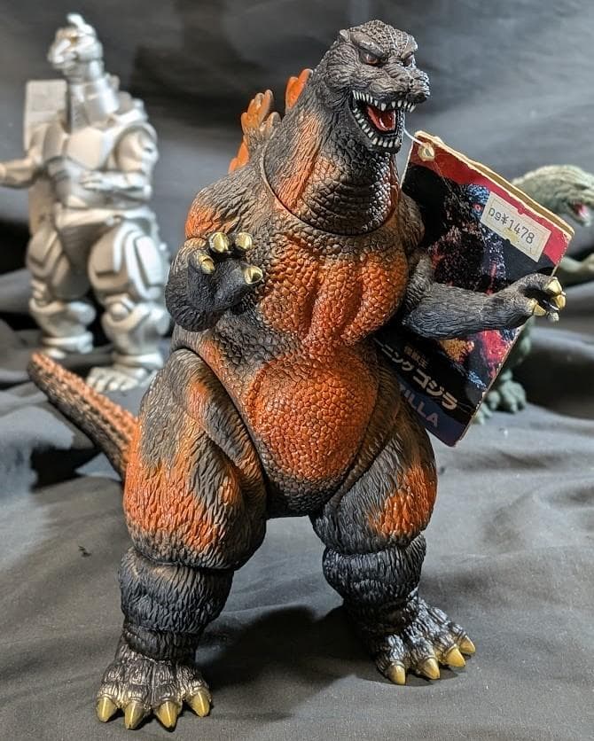 バーニングゴジラ＆ゴジラジュニア＆メカゴジラ（バンダイ）タグ付ソフビ３体セット