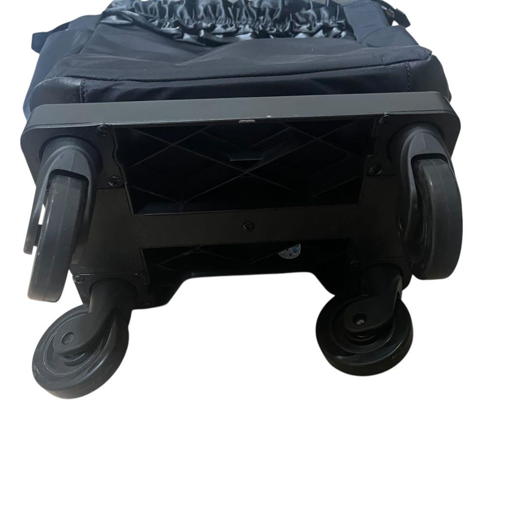 サテンフリルが素敵♪スワニー お買い物 キャリーカート ブラック