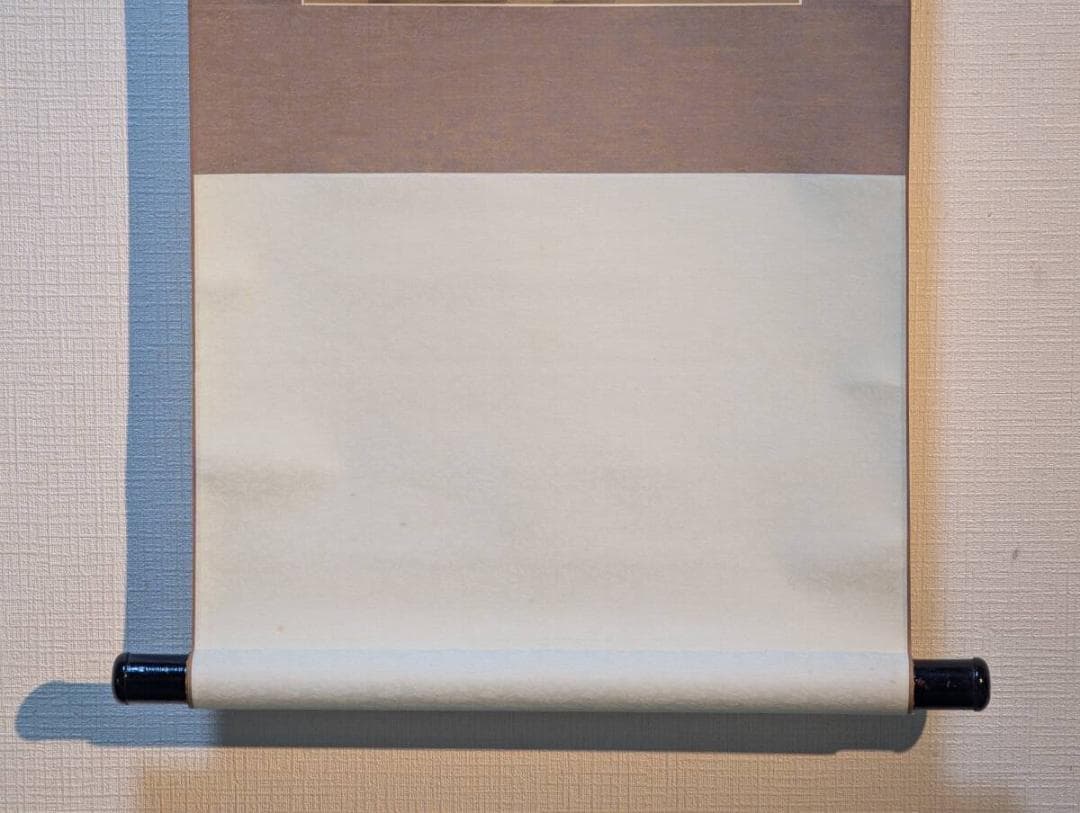 【真作】掛軸　柿に小鳥図　秋の風情漂う雅な花鳥画　U153