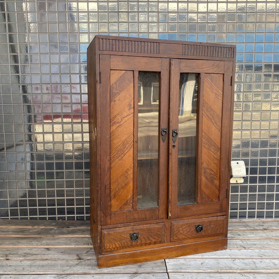 大正 昭和初期 時代物 本棚 食器棚 古家具 骨董品 店舗什器 インテリア