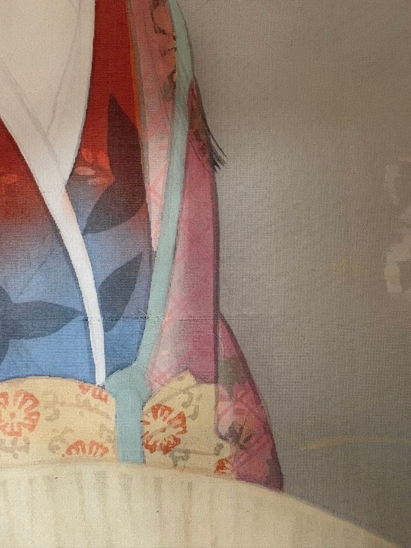松井桜塘　日本画 絵画 人物画 美人画 額装
