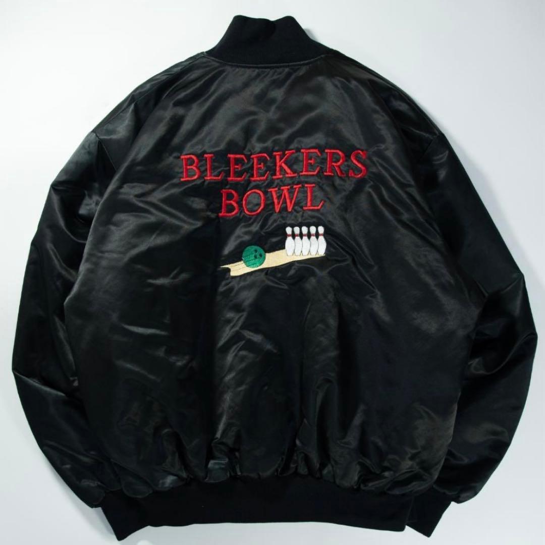 バーディー　中綿ジャンバー　ブルゾン　ブラック　ボウリング　両面刺繍　USA製