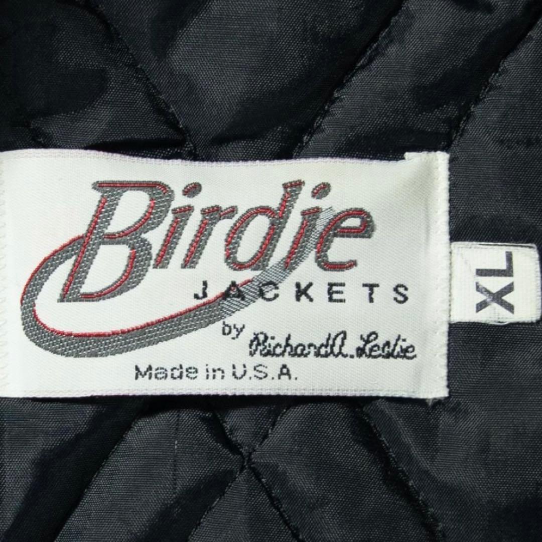 バーディー　中綿ジャンバー　ブルゾン　ブラック　ボウリング　両面刺繍　USA製