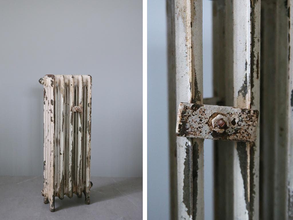 フランスアンティーク鉄製5連ラジエター/暖房オブジェ/ディスプレイ(81-178