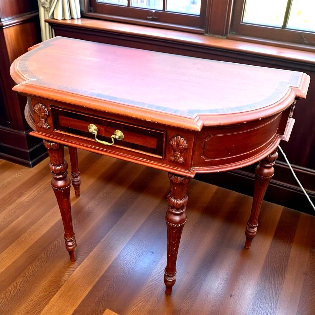 英国アンティーク コンソールテーブル　飾り台　花台　電話台 引き出し付き