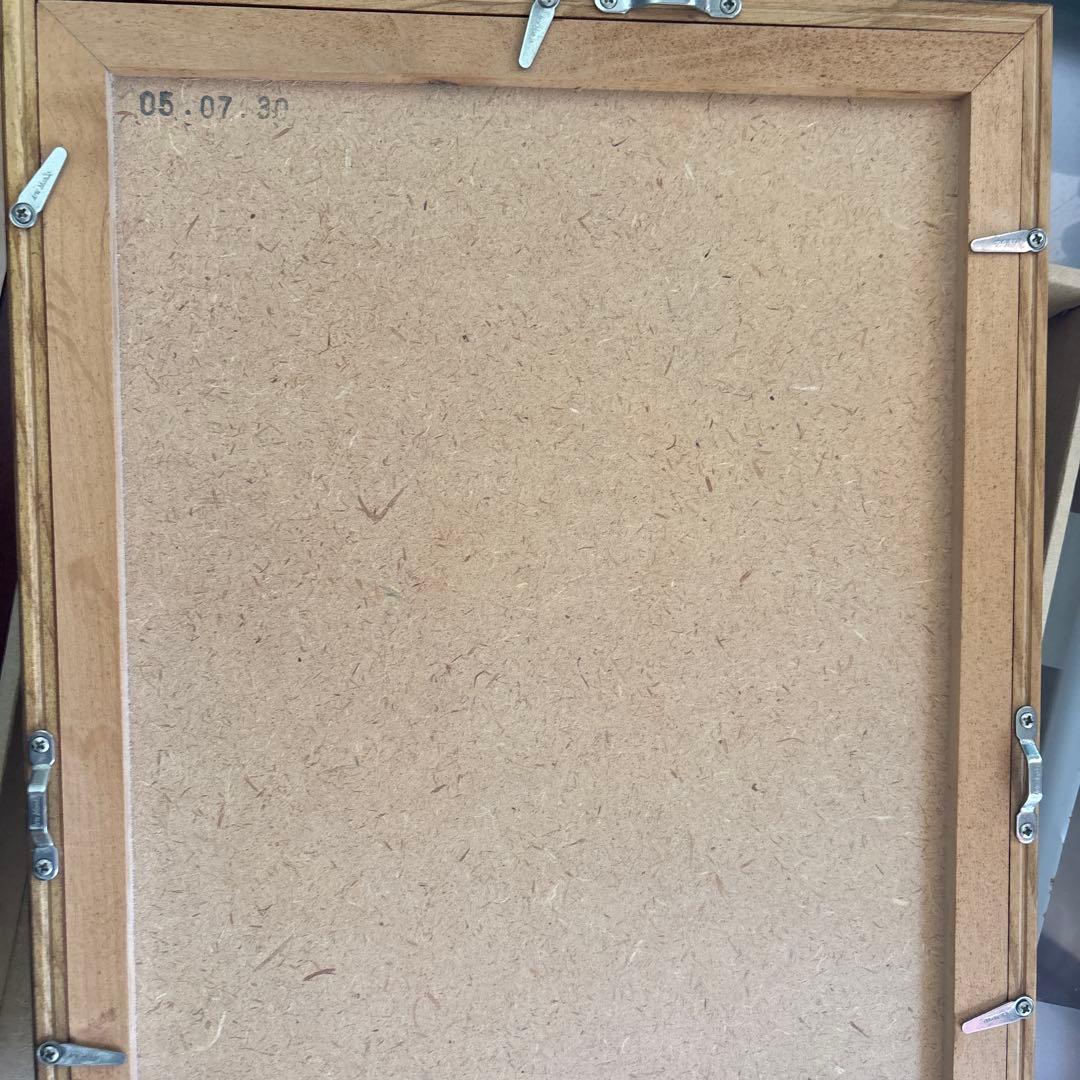 長谷岩友　水彩画 風景画 木製フレーム付き 約23cm x 17cm