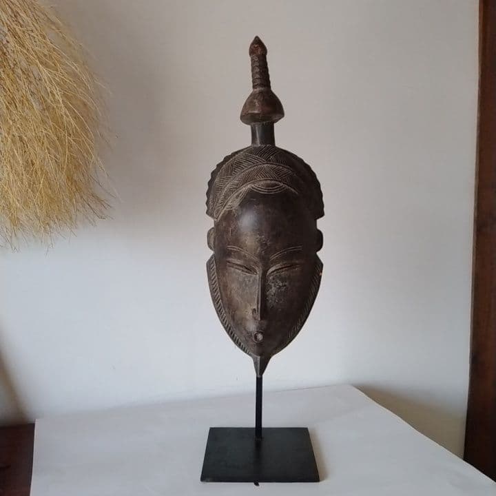 アフリカ　マリ共和国　仮面　お面　台座付き　アンティーク