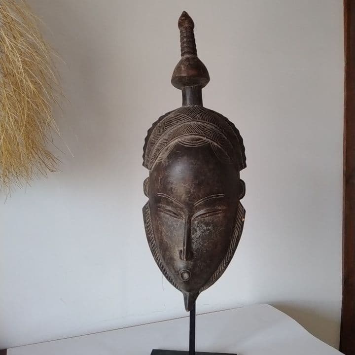 アフリカ　マリ共和国　仮面　お面　台座付き　アンティーク