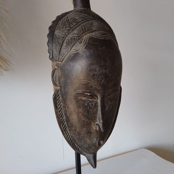 アフリカ　マリ共和国　仮面　お面　台座付き　アンティーク