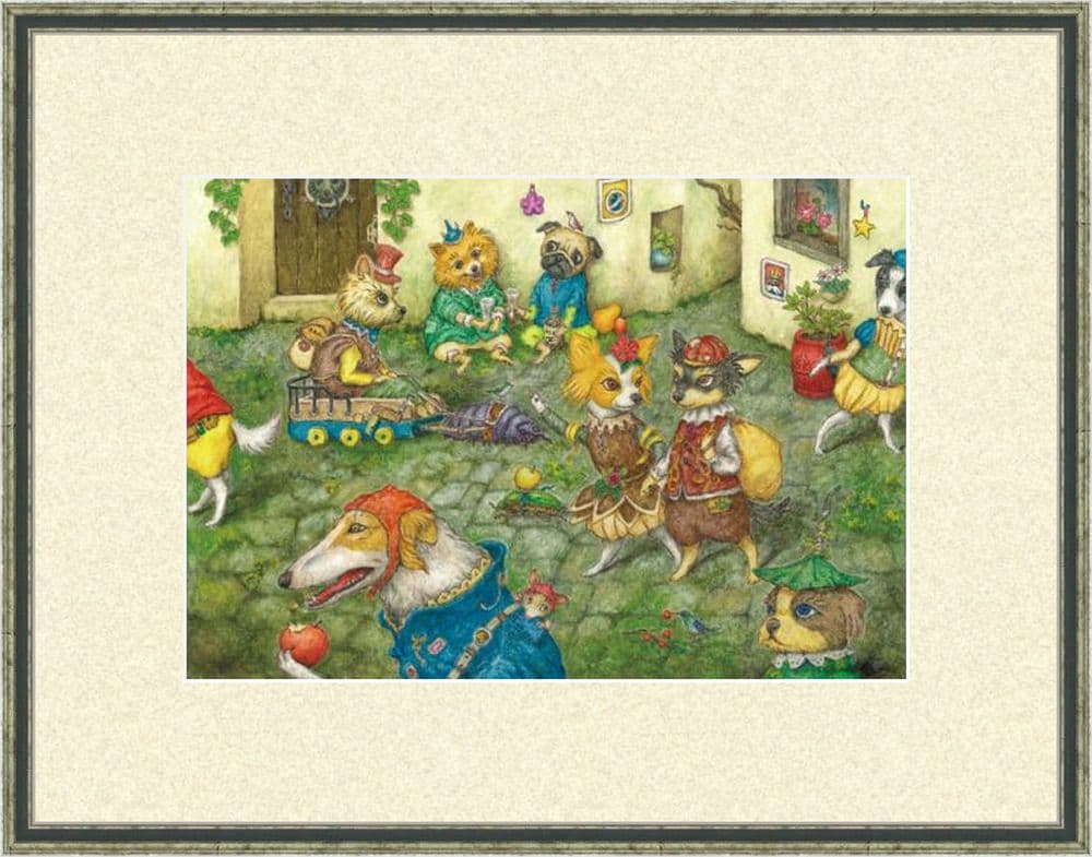 ✴️特別価格【原画】『トオボエ通り』（絵画　犬　チワワ　パピヨン　パステル画）