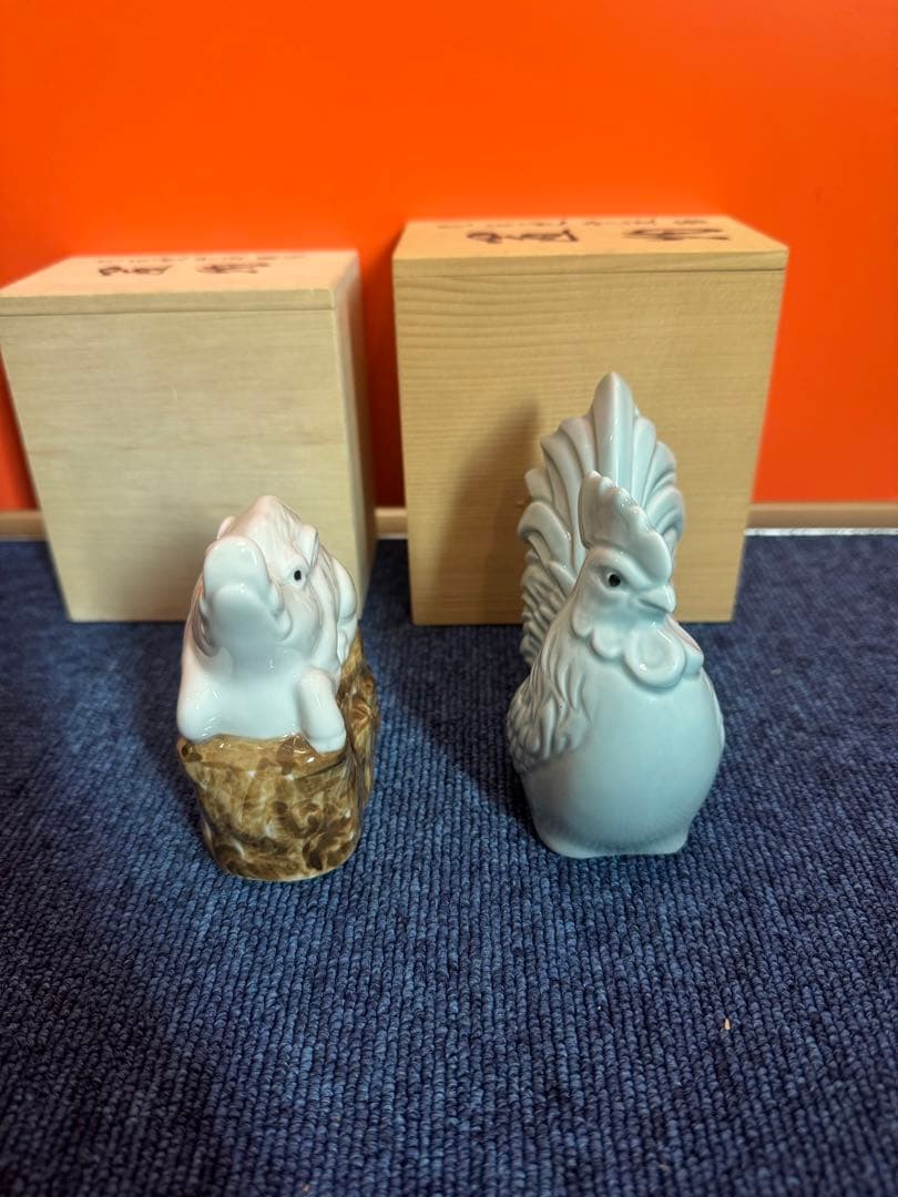 2053 九谷焼　北村隆　干支　亥　酉　置物