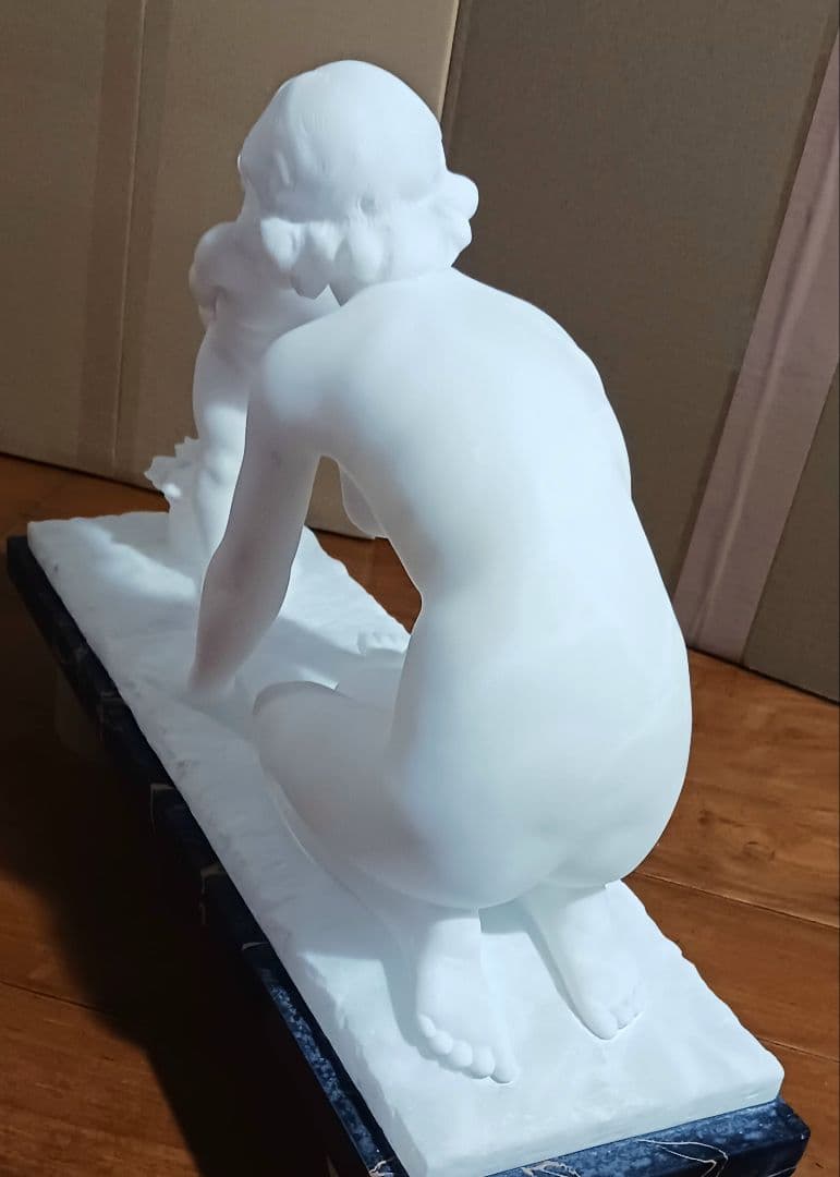 ウンベルト スティアチーニ 母子裸像 アラバスター 19~20世紀 イタリア製