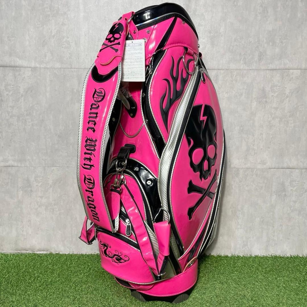 【未使用品】ダンスウィズドラゴン キャディバッグ ゴルフバッグ 3点式 スカル