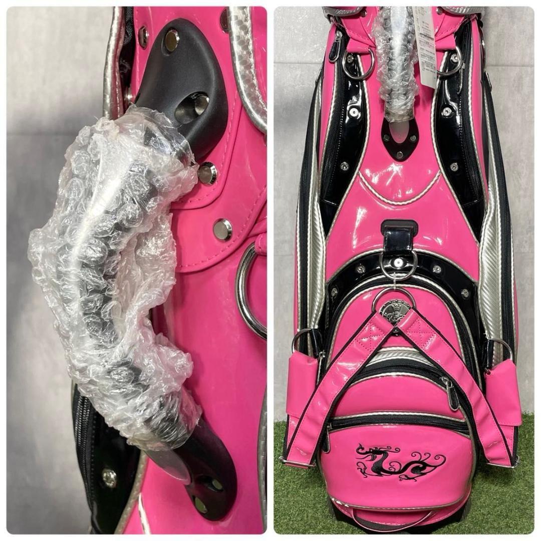 【未使用品】ダンスウィズドラゴン キャディバッグ ゴルフバッグ 3点式 スカル