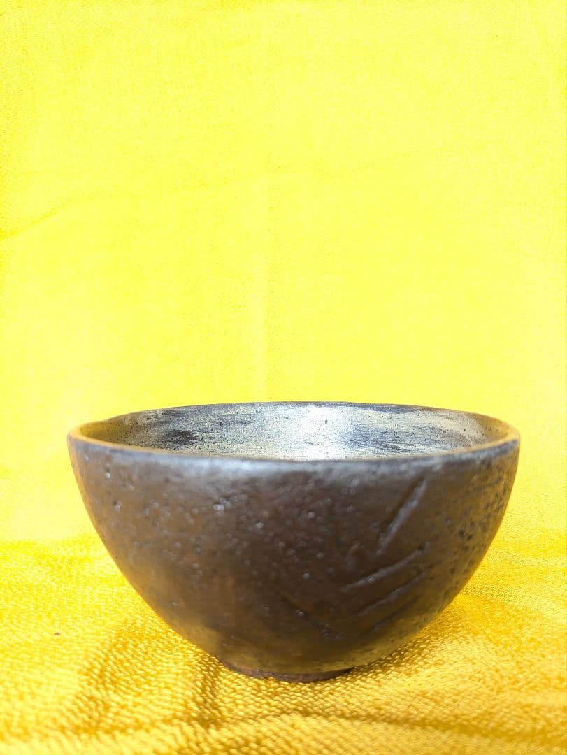 石彫茶碗、抹茶茶碗、石彫刻茶碗、安山岩茶碗、倉田辰彦作、日本製