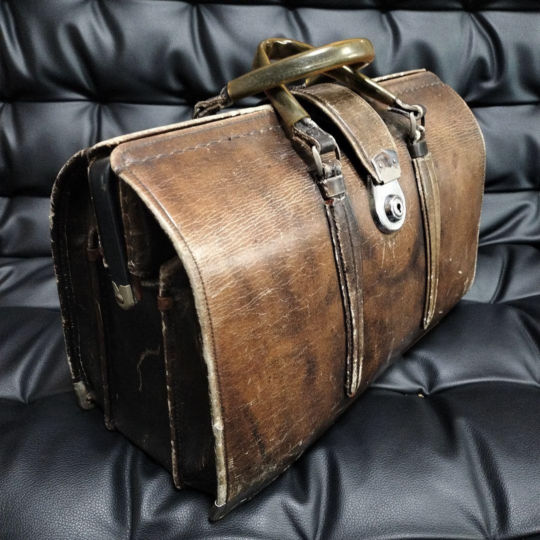 アンティーク ドクターバッグ 鍵付 ボストンバッグ ヴィンテージバッグ
