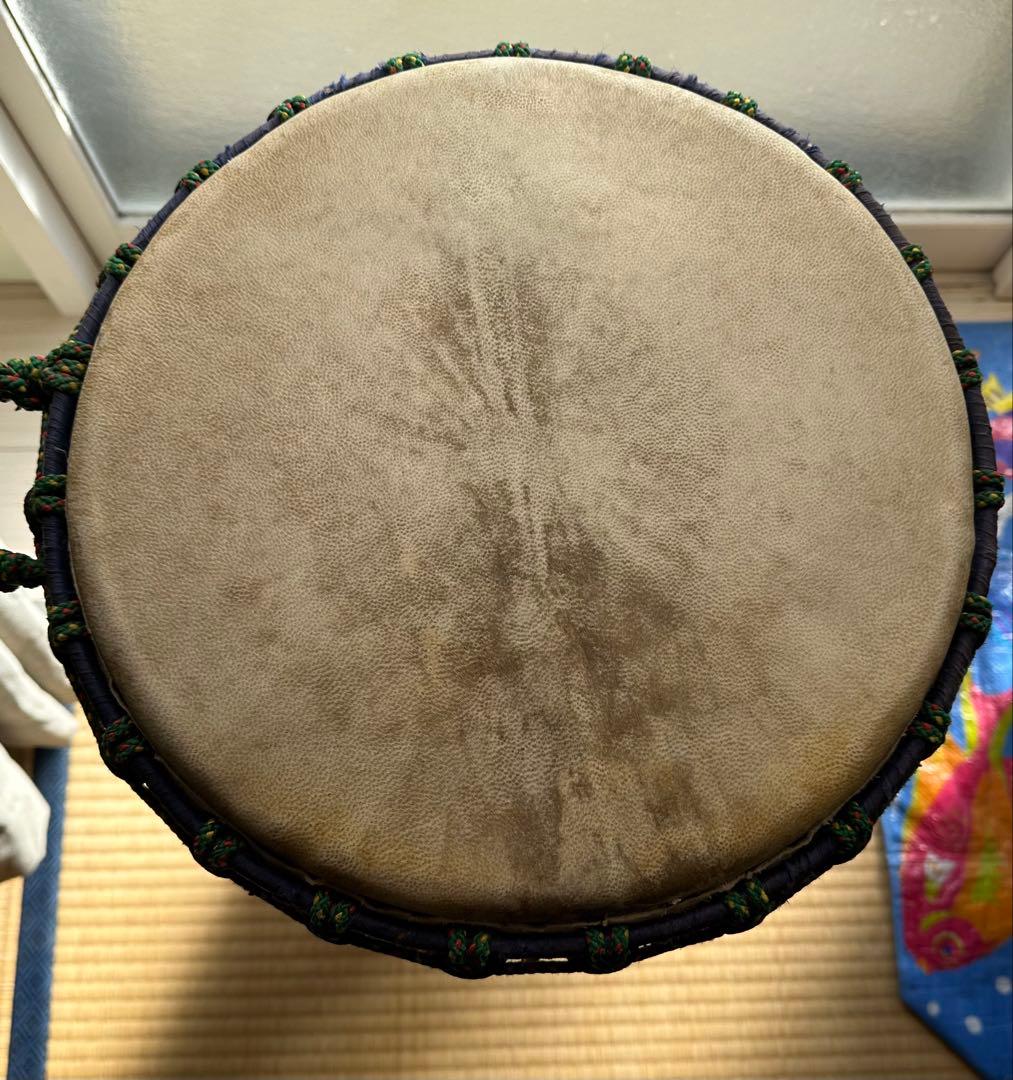 ジェンベ　ジャンベ　彫刻顔付き ギニア　コートジボワール　マリ