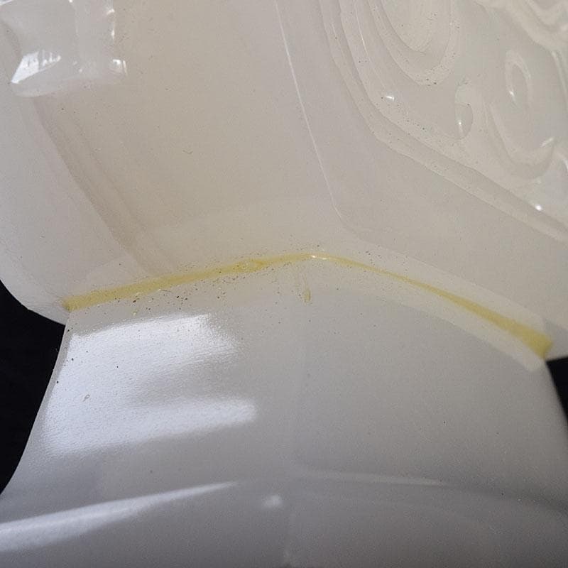 中国　玉石白玉彫刻　林權作　白玉樽　証明書・鏡面台付　V　R8720